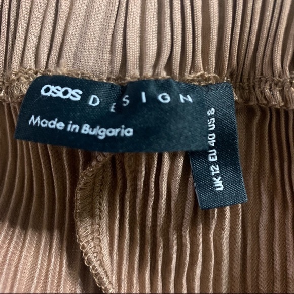 ASOS DESIGN New In Original Packaging plisse culotte pants in brown Size 8 - Picture 7 of 14